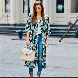 Rachel Zoe Green Floral Kimono Top